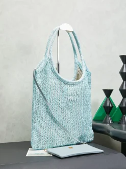 Alternative view of MIU MIU Totes Bags Sequin Mesh (Blue-Gold) 35X40 CM G00202608090297