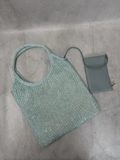 Alternative view of MIU MIU Totes Bags Sequin Mesh (Blue-Gray) 35X40CM G00202608090406