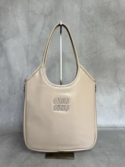 MIU MIU Totes Bags Waxed Calfskin (Beige) 35X40CM F50202608091404
