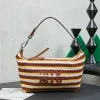 MIU MIU Trend Bags Woven Fabric (Brown-White-Yellow) 19X10X14CM E80202608090065