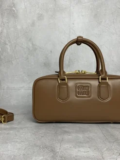 MIU MIU Trend Bags calfskin (Brown-Gold) 27X12X9CM G00202608091386