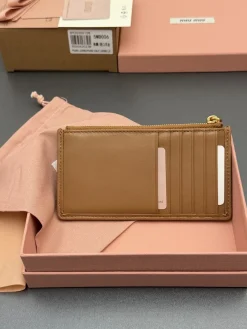 Alternative view of MIU MIU Wallet Bags Lamb Leather (Brown-Gold) 15x8 CM B80202608091493