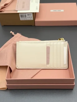 Alternative view of MIU MIU Wallet Bags Lamb Leather (Cream-Gold) 15X8CM B80202608091496