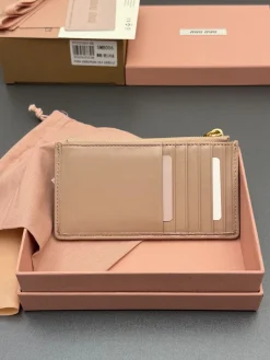 Alternative view of MIU MIU Wallet Bags Lamb Leather (Pink-Gold) 15X8CM B80202608091494