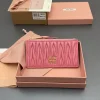 MIU MIU Wallet Bags Lamb Leather (Pink-Gold) 15X8CM B80202608091498