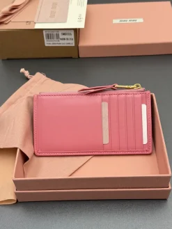 Alternative view of MIU MIU Wallet Bags Lamb Leather (Pink-Gold) 15X8CM B80202608091498