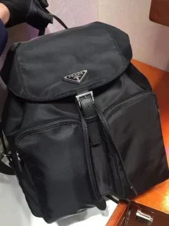 PRADA Backpacks Bags Nylon (Black) 32X26X13CM D20202608080954