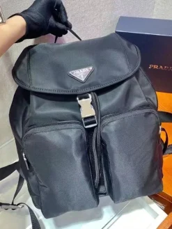 Alternative view of PRADA Backpacks Bags Nylon (Black-Silver) 30X34X13 CM D20202608080953