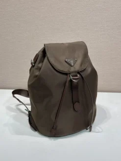 Alternative view of PRADA Backpacks Bags Nylon Leather (Brown-Silver) 25X35X15CM D80202608081138
