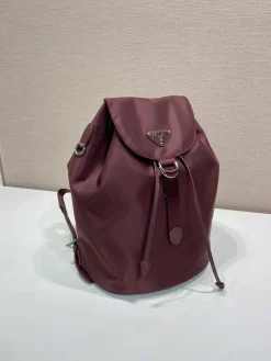 Alternative view of PRADA Backpacks Bags Nylon Leather (Burgundy) 25X35X15CM D80202608081140