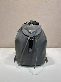 PRADA Backpacks Bags Nylon Leather (Gray-Black) 25X35X15CM D80202608081139