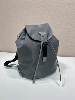 Alternative view of PRADA Backpacks Bags Nylon Leather (Gray-Black) 25X35X15CM D80202608081139