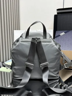 Alternative view of PRADA Backpacks Bags Nylon Saffiano Leather (Gray-Silver) 30X32X15 CM D20202608081554