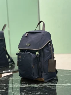 Alternative view of PRADA Backpacks Bags Nylon Suede (Blue-Brown) 27x45x17cm F40202608081762