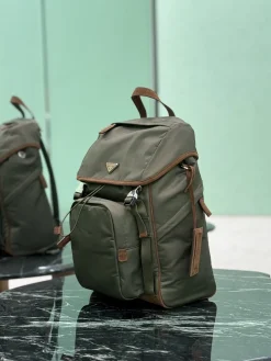 Alternative view of PRADA Backpacks Bags Nylon Suede (Green-Brown) 27X45X17CM F40202608081763