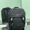 PRADA Backpacks Bags Parachute Fabric (Black) 27x45x17 CM E80202608081764