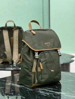 Alternative view of PRADA Backpacks Bags Parachute Fabric (Green-Brown) 27X45X17CM F40202608081766