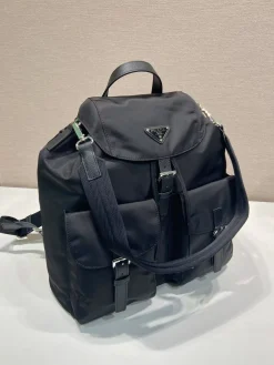 Alternative view of PRADA Backpacks Bags Re-Nylon (Black-Silver) 34X39X15CM E20202608081196