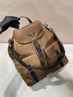 Alternative view of PRADA Backpacks Bags Re-Nylon (Brown-Black) 34x39x15 cm E20202608081198