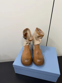 PRADA Booties Calfskin Canvas EU35-41 C50202608032722