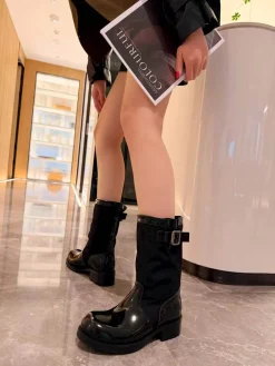 PRADA Boots Split Leather & Fabric EU35-41 B80202608033048