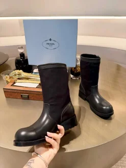 PRADA Boots Split Leather Fabric EU35-41 B80202608033049