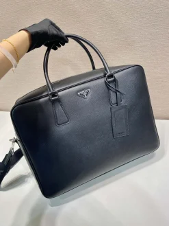 Alternative view of PRADA Briefcases Bags Cross-grain Leather (Black) 42x30x12 cm F80202608080981