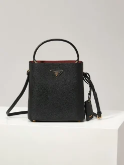 PRADA Bucket Bags Saffiano Leather (Black-Gold) 22X23X13CM G70202608081097
