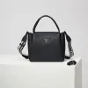PRADA Casual Bags Deerskin Leather (Black-Silver) 32X26X13CM H10202608081035