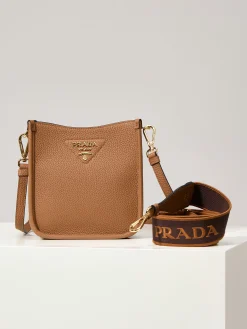 PRADA Casual Bags Leather (Brown-Gold) 19x20x6 CM F60202608080926