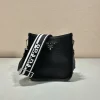 PRADA Crossbody Bags Leather (Black-White) 19x20x6 CM F30202608080970