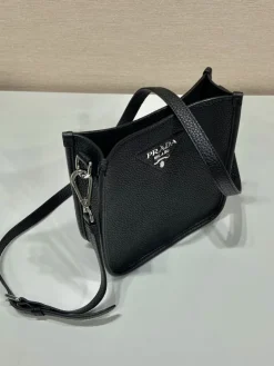 Alternative view of PRADA Crossbody Bags Leather (Black-White) 19x20x6 CM F30202608080970