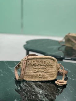 PRADA Crossbody Bags Raffia (Beige-Tan) 20X13X7 CM G10202608081382
