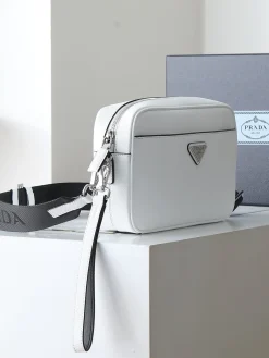 Alternative view of PRADA Crossbody Bags Saffiano Leather (White-Black) One Size E40202608080254