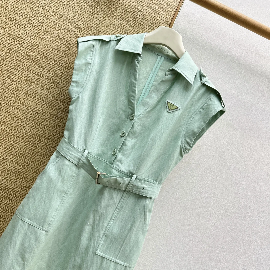 PRADA Dresses Linen S-M-L C25202608042722 - Image 2