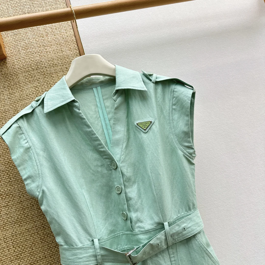 PRADA Dresses Linen S-M-L C25202608042722 - Image 3