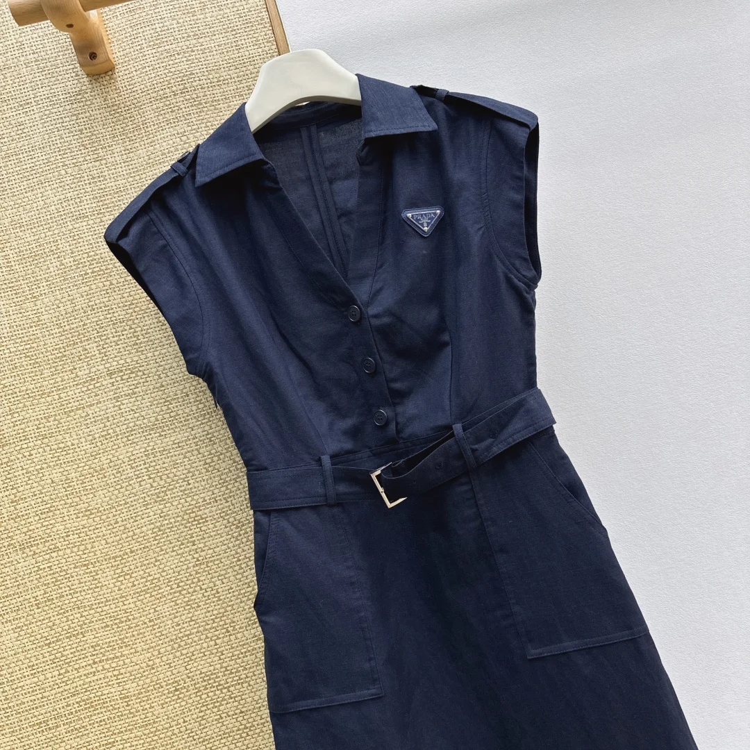 PRADA Dresses Linen S-M-L C25202608042723 - Image 2
