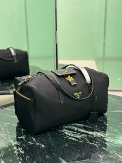 Alternative view of PRADA Duffles Bags Nylon Leather (Black-Gold) 40X20X20CM F30202608081767