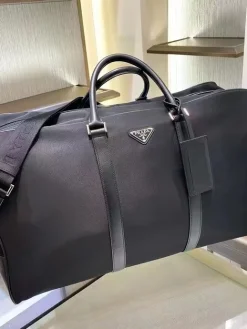 Alternative view of PRADA Duffles Bags Nylon Saffiano Leather (Black-Silver) 55X33X27CM D60202608081052