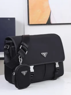 Alternative view of PRADA Messenger Bags Nylon Saffiano (Black) 32X24X12CM C20202608081191