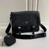 PRADA Messenger Bags Nylon Saffiano (Black-Silver) 32X24X12CM C20202608080986