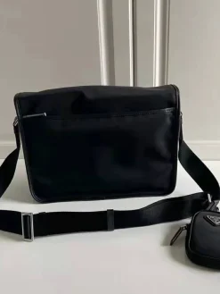 Alternative view of PRADA Messenger Bags Nylon Saffiano (Black-Silver) 32X24X12CM C20202608080986