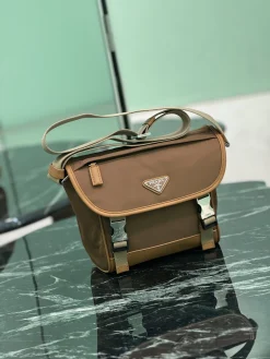 Alternative view of PRADA Messenger Bags Re-Nylon Calf Leather (Brown-Tan) 20X19X10CM D00202608081753