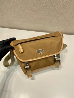 Alternative view of PRADA Messenger Bags Re-Nylon Leather (Brown-Tan) 20X19X10CM D00202608081014