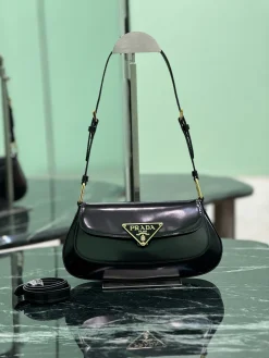 PRADA Shoulder Bags Calf Leather (Black-Gold) 24X11X4CM F20202608081831