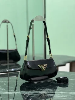 Alternative view of PRADA Shoulder Bags Calf Leather (Black-Gold) 24X11X4CM F20202608081831