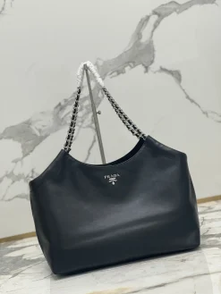 Alternative view of PRADA Shoulder Bags Calf Leather (Black-Silver) 39X29X19CM H20202608081722