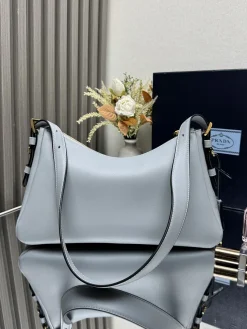 Alternative view of PRADA Shoulder Bags Calf Leather (Blue-Gold) 31X18X10CM F60202608081515