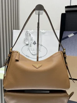 PRADA Shoulder Bags Calf Leather (Brown-Gold) 31X18X10CM F60202608081507