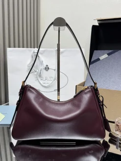 Alternative view of PRADA Shoulder Bags Calf Leather (Burgundy-Gold) 31X18X10CM F60202608081513